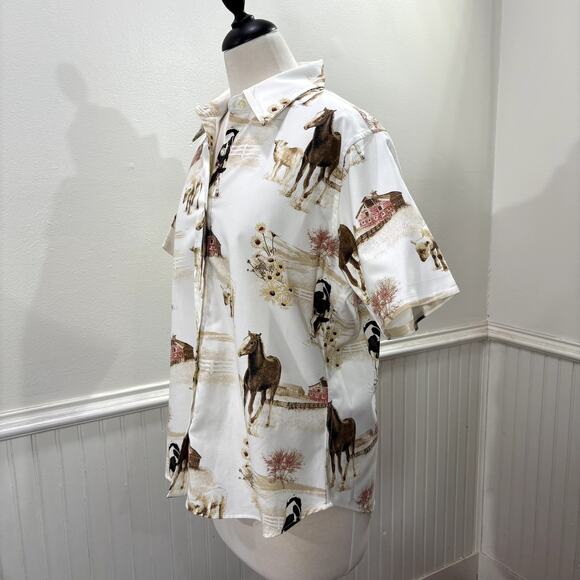 Natural Reflections Size L Short Sleeve Top Baby Farm Animals Western Cowgirl - Picture 9 of 16